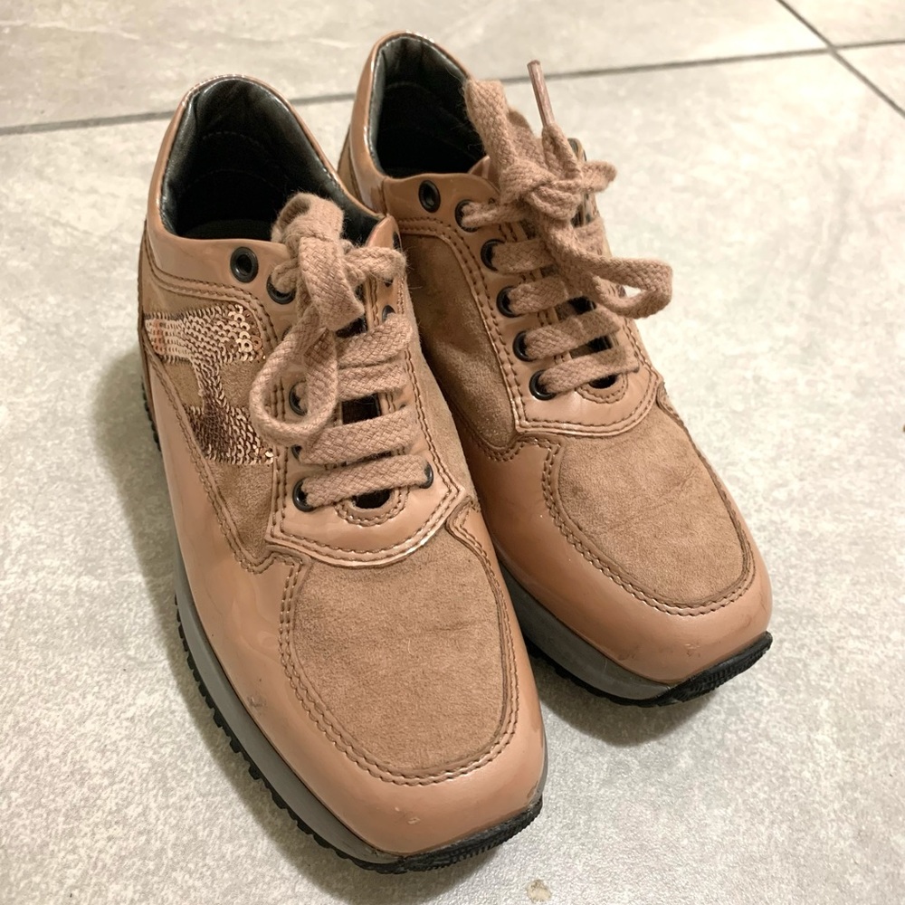 Hogan Kids glitter-logo sneakers